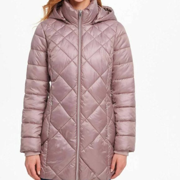 Andrew Marc Ladies' Hooded Long Jacket(plm plum) - Picture 5 of 11